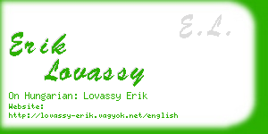 erik lovassy business card